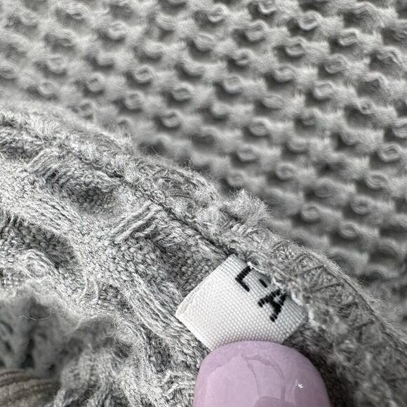 Mod-o-doc Waffle Knit Open Front Cardigan Pockets 100% Cotton Gray Women’s Large - Picture 5 of 9